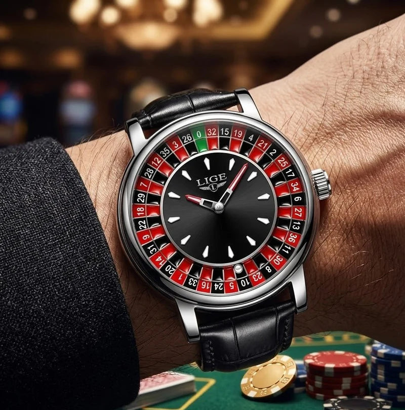 LIGE Roulette Dial Men Watch